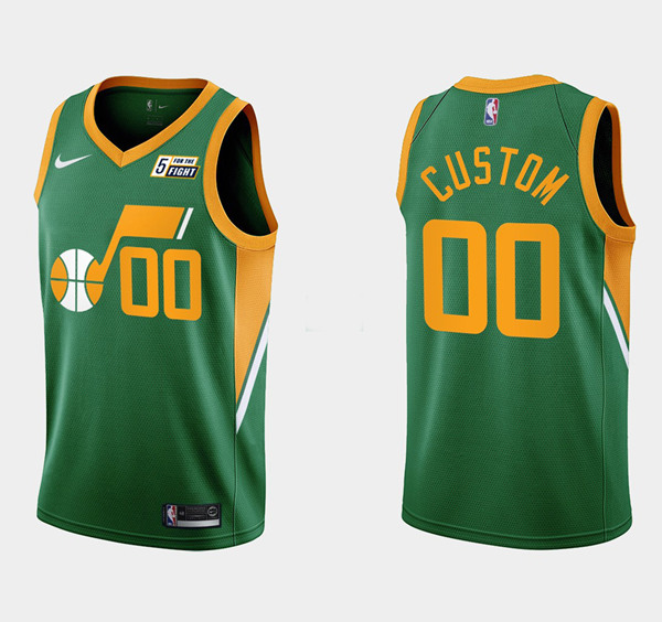 Men's Utah Jazz Active Player Custom Green Earned Edition Stitched Basketball Jersey